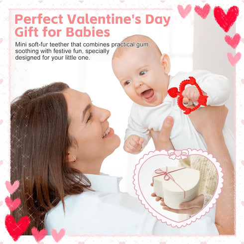 0-36 Valentines Heart Baby Teething Toys for Babies Months, Easy for Little Hands to Hold,Cupid Bow and Arrow Soft