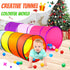 Kids Play Tunnel Tent - 2 Pack 6-ft Pop Up Crawl Tunnel Toy for Indoor & Outdoor Play, Rainbow & Pink Tunnels