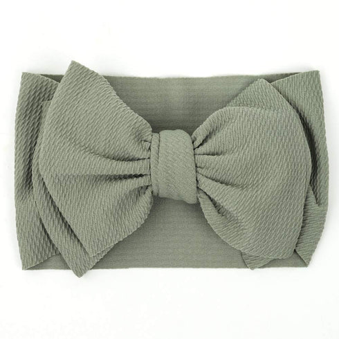 KIDOCHEESE Oversized Baby Headbands with Bows, Elastic Nylon Hairbands for Newborns, Infants, Toddlers & Kids