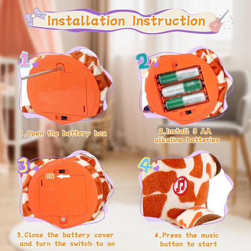 Dancing Giraffe Toy Stuffed Animal Baby Toys Singing Song Toddlers Toy Repeats What You Say Glowing Musical Toy