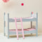 18 in. Doll Wooden Convertible Bunk Bed - Olivia's Little World, Gray with White Polka Dots and Pink Accents