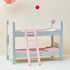18 in. Doll Wooden Convertible Bunk Bed - Olivia's Little World, Gray with White Polka Dots and Pink Accents