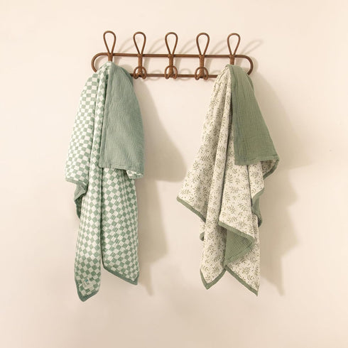 100% Tummy lulumoon Muslin Baby Blanket Neutral: Cotton Lightweight Crib Blanket - Modern Checkered Breathable for Time