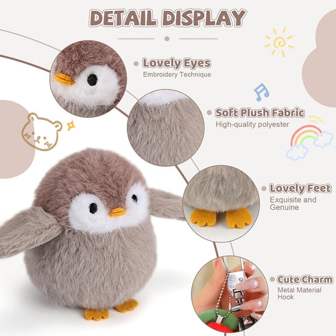 ABEARCAR 4.5 Inches Penguin Stuffed Animal Penguin Plush Toy Holder Bag Pendant Party Favor Christmas Birthday