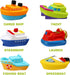 6 Pack Bath Toys Light Up Boat Floating Rubber Set, Color Changing Flashing Light for Baby Infant Toddler Kid