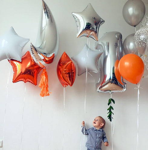 KALOR 18 Inch Orange Star Mylar Balloons, 10 Pcs Star Shape Foil Balloons for Wedding, Baby Shower, Birthday