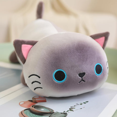 SQEQE Weighted Siamese Cat Plush, Weighted Siamese Cat Stuffed Animal for Anxiety, Cute Siamese Cat Plushies, Soft