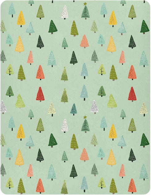 Pfrewn Christmas Crib Sheets for Boys Girls Woodland Forest Cute Trees Fitted