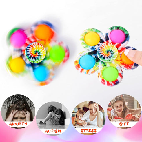 Gigilli Fidget Spinners Pop (2 Pack) - Sensory Fidget Toys for Kids 1-12, Goodie Bag Stuffers, Classroom Prizes