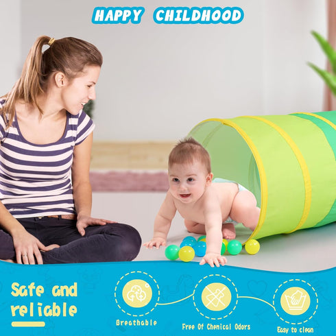 PigPigPen Kids Tunnel for Toddlers, Pop Up Play Tunnel Tent for Babies or Dogs, Indoor & Outdoor Backyard Toys