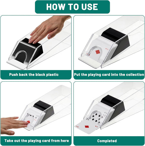 Honoson Accessories(6 Blackjack Shoe and Discard Tray Clear Acrylic Blackjack Dealing Shoe Card Dispenser for Playing