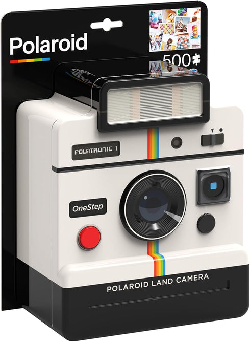Polaroid 500-Piece Sweet Treats Jigsaw Puzzle in 3D Tin Container, Vintage Retro 70’s Film Camera
