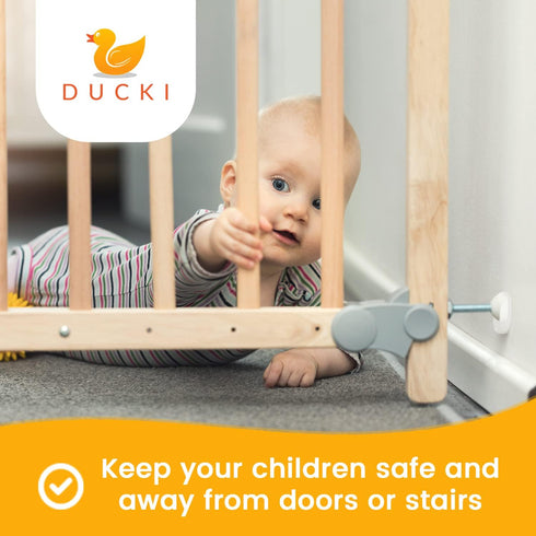 Baby Gate Wall Protectors - Clear Self-Adhesive Bumpers for Safety Gates, Removable & Washable Padding