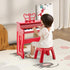 37-Key HONEY JOY Kids Piano, Red Kids Keyboard Piano w/ Music Stand & Bench, Gift for Babies w/ Microphone, Portable