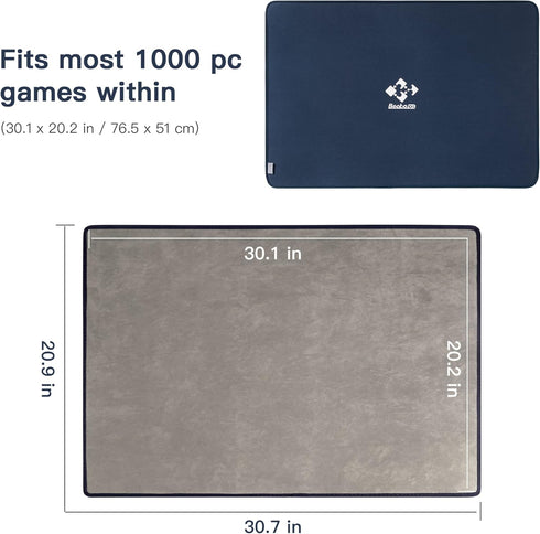 1000 Becko US Jigsaw Puzzle Board Portable Puzzle Mat for Puzzles Storage Saver, Non-Slip Surface, Up to Pieces (Gray)