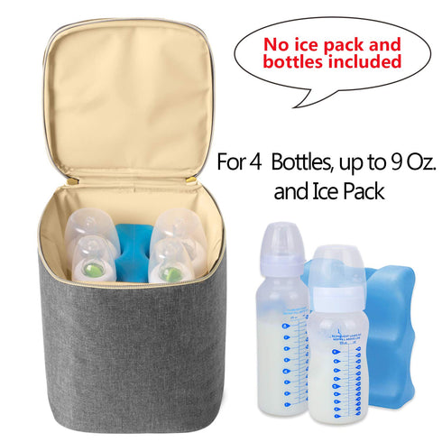 4 9 Teamoy Breastmilk Cooler Bag, Baby Bottles Bag for up to Large Ounce Bottles, Perfect for Working Mom Mother, (Bag