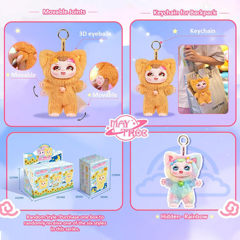 1 6 CALEMBOU Blind Box,Soft Kawaii of Possible Mystery Collectible Plush Doll Toys, Animals Stuffed Keychain Charm
