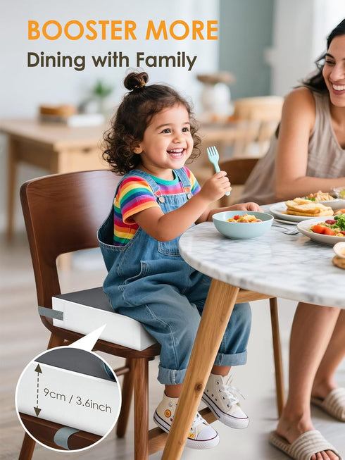 JLGCUF Booster Seat for Kitchen Chair, Toddler Booster Seats with Adjustable Washable Safety Belts,Kitchen Dining Table