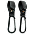 2 Pcs Black Baby Stroller Hooks for Hanging, Multipurpose Stroller Straps with Durable Clips for Diaper Bags