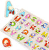 GRINNNIE Wooden Montessori Toddler Puzzles, 3 Pcs Number, Letter, Shape Educational Peg Puzzle Set