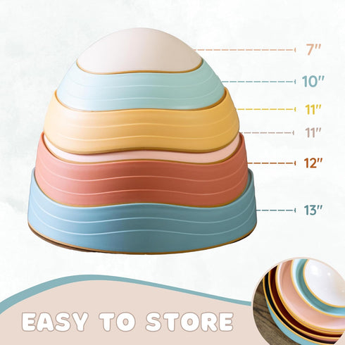 Balance Stepping Stones for Kids (6pcs) - Toddler Sensory Stepping Stones for Ages 1-3, Balance Play for Toddlers
