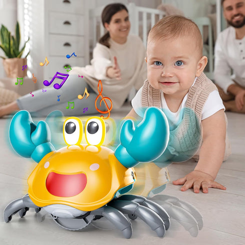 Beby Buty Tummy Crawling Crab Baby Toy, Infant Time Walking Dancing Moving Crab Toys for Babies Girl Boys, Crawling
