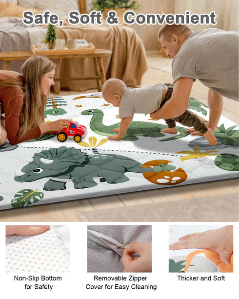 50x50 TINYHARBO Premium Foam Baby Play Mat Removable & Machine Washable Cover, Extra Thick Padding Playpen Mat