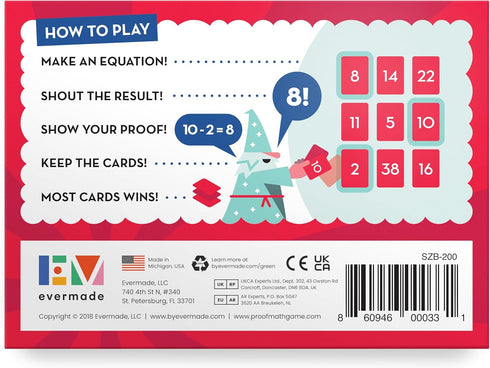 Proof! Math Game - Fast Paced Mental Math Magic, Teachers' Choice Award Winning Educational Game, Ages 9+