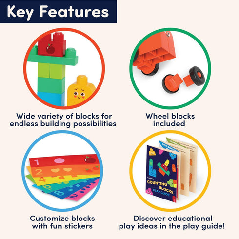 Battat Education – Locbloc Counting Blocks – Building Blocks for Toddlers – Learning Stacking Blocks (107 Pcs)