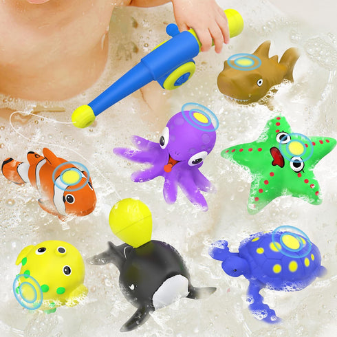 Staroud (10 Packs) Color Changing No Hole Magnetic Fishing Bath Toys for Kids Toddlers Baby, Color Change Water Table