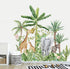 Runtoo Tropical Jungle Animal Wall Decals, Giraffe Elephant Plants Wall Stickers for Kids Room Bedroom Wall Decor