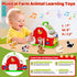1 2 3 set 12-18 Montessori Toys for Year Old Boys Girls, Musical Barn Farm Animal for Toddler, Shape Sorting