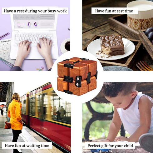 QIYI Upgraded Little Golden Elephant Infinity Cube Fidget Toy, Cool Mini Gadget for Stress Relief, Artistic Texture