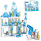Girls Castle Building Blocks Toys Set - 377 Pieces Ice Princess Castle Construction, Snow Castle Building Bricks, Gift