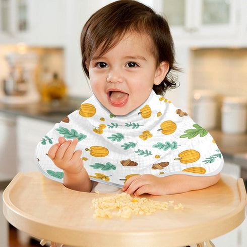 YETTASBIN Autumn Pumpkin Muslin Baby Burp Cloth, Super Soft Absorbent Cotton Burp Rag Baby Bibs Feeding Cloth