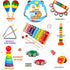 LOOIKOOS Wooden Toddler Musical Instruments Set, Educational Percussion Toys for Baby Kids with Carrying Bag