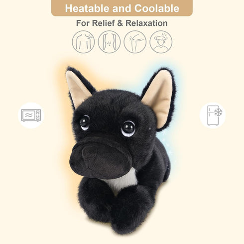 Heatable & Coolable French Bulldog Stuffed Animal, Microwave Heating Pad for Cramps, Cute Lavender Plush Dog Plushies