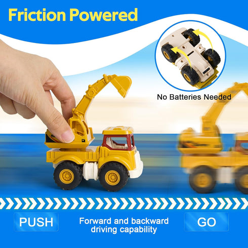 ZROPAW 2 3 4 5 Construction Toys for Toddlers Years Old, Sandbox Excavator Toy with Construction Truck Vehicles Dump