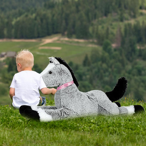 MaoGoLan Large Horse Stuffed Animal - Jumbo 4 Feet Plush Toy, Ridable Pony Pillow for Girls