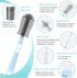 Travel Baby Bottle Brush Set with Bottle Cleaner Brush Set and Drying Rack,Gift for newborn mothers, Suitable for travel and Home(Blue) by WHNL