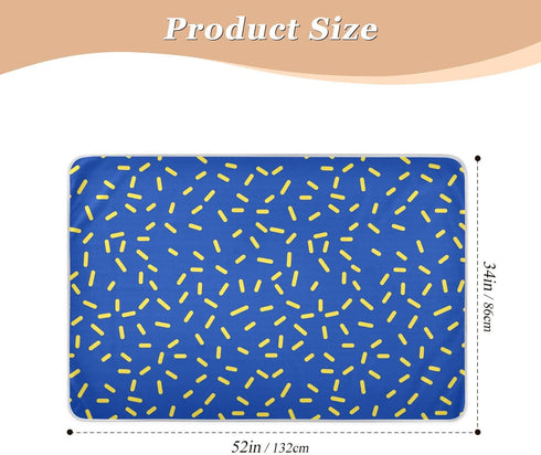 miaozhen 52" 34" Blue Background with Yellow Stripes Changing Pad Covers Water Resistant Potty Training Mats Leakproof