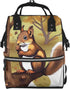 KHIRY Diaper Bag Nappy Backpack Baby Bag Squirrel Animal Mummy Backpack Multifunction Changing