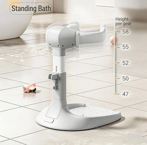 Generic Multi-Mode Baby Standing Bath Aid with Adjustable Height, Parent-Child Interaction Support, Standing Bath