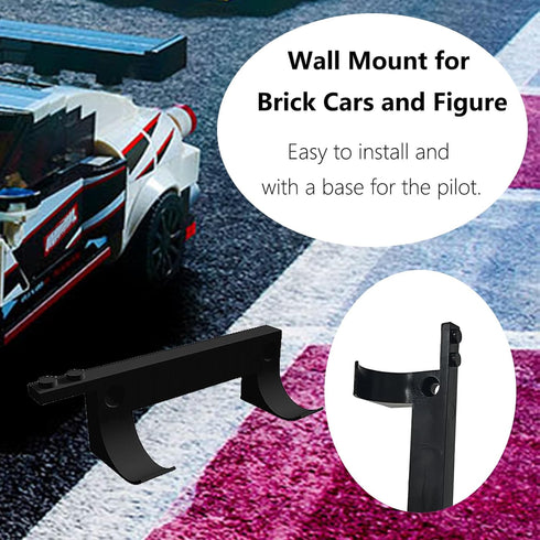 24PCS Wall Mount for Lego Speed Champions Sets - Wall Bracket with Base for Pilot, Black