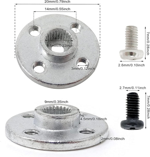 Honbay 6PCS 25T Metal Servo Arms Horn Aluminum Round Standard Servo Disc with Screw for RC Robot Boat Car Airplane