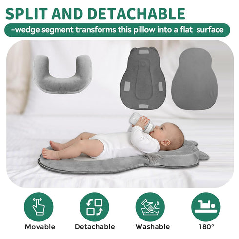 Rootling Baby Feeding Pillow, Anti Overflow Feeding Pillow for Reducing Spit-Up, Safety Nursing Pillow, Baby Lounger