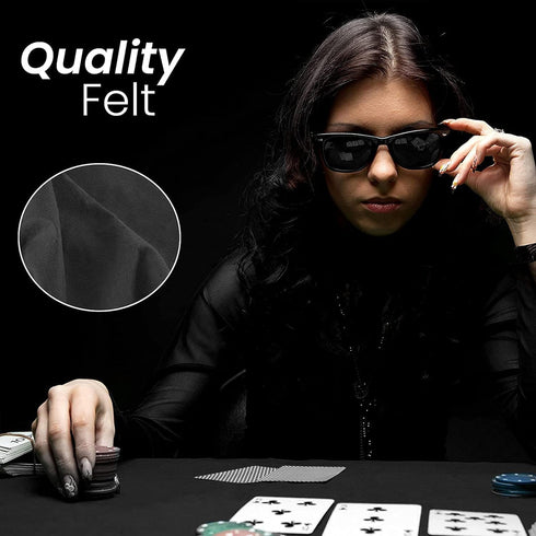 36 48 Inch Felt Card Game Table Cover for Playing Cards, Poker, Mahjong, Domino, Bridge and Board Game, Elastic Fitted