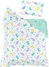 J-pinno Set, 100% 47" 59") Dinosaur Green Cute Boys Girls Cartoon Duvet Cover + Pillowcase Zipper Closure, Cotton