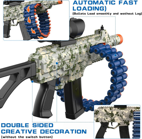 Electric Automatic Toy, JakMean Toy Blaster with 30 Dart Clips and 100 Foam Darts for Outdoor Shooting Games