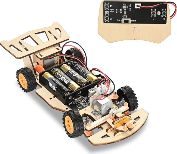 ScienSta Self-Centering Steering Remote Control CarSTEM Projects for Kids Ages 8-12Engineering kit, DIY